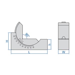 Insize 75 (Length) x 25 (Width) x 32 mm (Height) Adjustable Angle Block, 6535-25