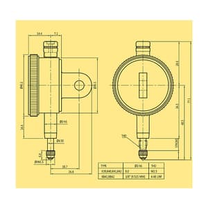 Baker 5.0 mm Mechanical Plunger Type Dial Gauge (Model 40), K40