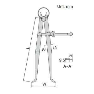 Insize 200 mm / 8 inch Inside Spring Caliper, 7261-200