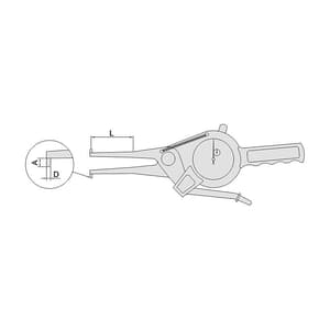 Insize 115 - 135 mm Internal Dial Caliper Gages (Jaw Length 120 mm), 2321-135
