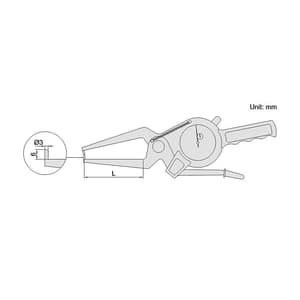 Insize 60 - 80 mm External Dial Caliper Gages (Jaw Length 55 mm), 2332-80
