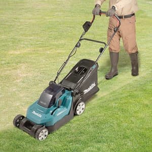 Makita 18V X2 (36V) LXT Li-Ion 38 cm (15") Cordless Lawn Mower with Rapid Charger & 2 Pcs 4.0Ah Batteries, DLM382CM2