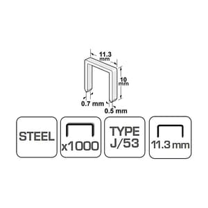 Hogert 10 mm Staples (Pack of 1000 Pcs), HT2C054