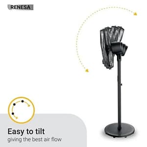 Atomberg Renesa Pedestal Fan 400 mm BLDC Motor Energy Saving With Remote Control (Black)