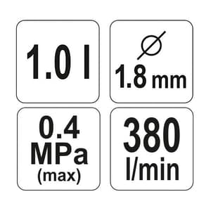Yato 1.01 Ltr / 1.8 mm Spray Gun With Fluid Cup, YT-2346