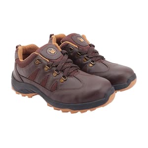 Hillson Dual Density TFP Sole Synthetic Leather Swag Safety Shoes - Steel Toe (Brown & Beige), Swag-1904