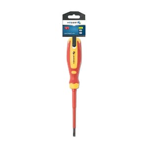 Hogert 100 mm (Blade Length) x 4 mm (Blade Dia) Insulated Slotted Screwdriver, HT1S961