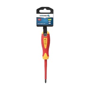 Hogert PZ1 x 80 mm Blade Length Insulated Pozidrive Screwdriver (VDE), HT1S941