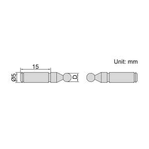 Insize 5.0 mm Dia. Ball Tip for Gear Tooth Micrometers, 7391-T9