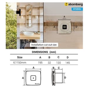 Atomberg Studio 150 mm Exhaust Fan with BLDC Motor (Brown)