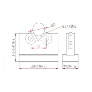 Crystal 230 x 100 x 150 mm Roller Bearing 'V' Blocks (Pack of 2 Pcs), AA-3712