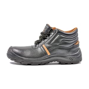 Hillson ISI Marked Single Density Grain Leather Apache Safety Shoes - Steel Toe (Black)