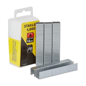 Stanley 12 mm 1/2 Inch Light Duty Staples A-Type (Pack of 1000 Pcs), 1-TRA208T