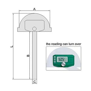 Insize 200 x 300 mm Digital Protractor, 4779-200