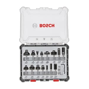 Bosch 6 mm shank Mixed Router Bit Set (Pack of 15 Pcs), 2 607 017 471