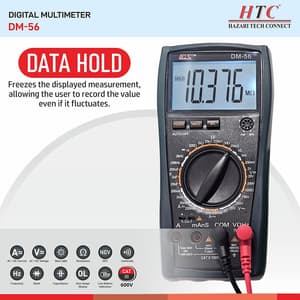 HTC 4-1/2 Digit / 19999 Count Digital Multimeter With Backlight & Conductance, DM-56