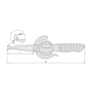 Insize 12.7 - 165 mm Digital Internal Caliper Gauge (Economic Type), 2711-165