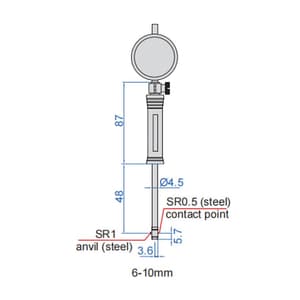 Insize 10 - 18.5 mm Precision Bore Gauge For Small Holes with Dial Indicator, 2853-18
