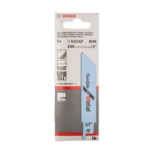 Bosch 100 mm Reciprocating Saw Blades Flexible For Metal (S 522 AF), 2 608 656 010