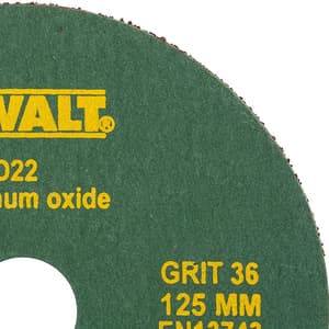Dewalt 125 mm / 36 Grit Aluminium Oxide Fiber Sanding Disc (Pack of 10 Pcs), D22-IN