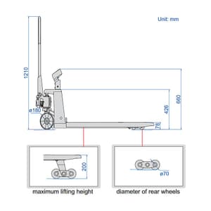 Insize 1500 Kg Maximum Weighting Forklift Scale, 8801-B15