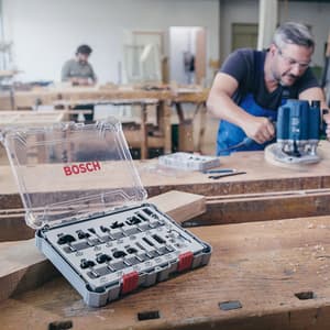 Bosch 1/4 Inch Shank Mixed Router Bit Set (Pack of 15 Pcs), 2 607 017 473