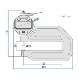 Insize 0 - 10 mm / 0 - 0.4 inch Digital Thickness Gauge, 2872-101