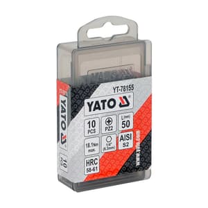 Yato PH0 x 50 mm Length Phillips Screwdriver Bits (Pack of 10 Pcs), YT-78150
