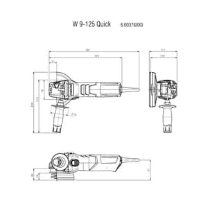 Metabo 125mm / 5 inch 900W Angle Grinder, W 9-125
