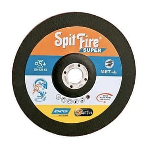 Norton Spitfire Stainless Steel / Inox 100 x 6 x 16 mm Depressed Centre Wheel (Pack Of 80 Pcs), D9X