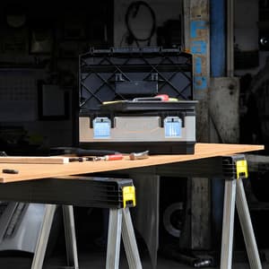Stanley 1017 x 758 x 125 mm Foldable Legs Aluminium Sawhorse With 340 Kg Load Capacity, 1-97-475