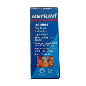 Metravi 0 - 50000 FC Digital Lux Meter (Measures In Lux & In Foot Candle), 1331