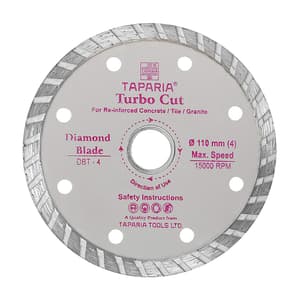 Taparia 4 Inch (110 mm) Diamond Cutting Blade, Turbo Cut, DBT 4