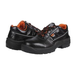Black+Decker Lace Up Leather Safety Shoe - Steel Toe (Black), BXWB0101IN