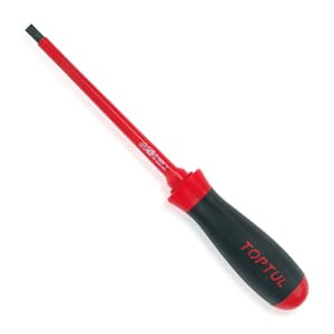 Toptul 205 mm (Blade Length) x 4 mm (Blade Dia) Insulated Slotted Screwdriver, FAEB0410
