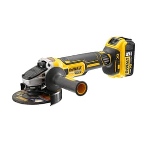 Dewalt 18V  / 125mm XR Li-ion Cordless Angle Grinder with Brushless Motor 2x5.0Ah Batteries Included Perform & Protect Shield, DCG405P2-QW