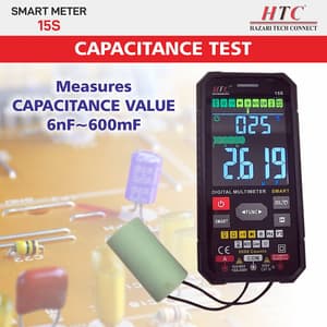 HTC 3-3/4 Digit / 6000 Count True RMS Smart Digital Multimeter, DM-15S