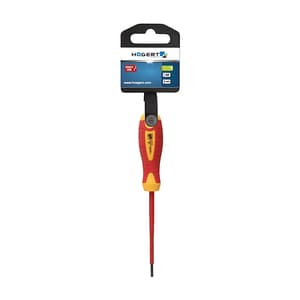 Hogert 75 mm (Blade Length) x 2.5 (Blade Dia.) Insulated Slotted Screwdriver, HT1S902