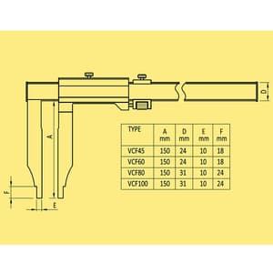 Baker 780 mm / 31 inch Vernier Caliper With Fine Adjustment (VCF Series), VCF80