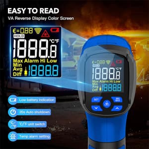 Metravi -40°C ~ 2000°C (-40°F ~ 3632°F) Industrial Non-contact Infrared Thermometer, MT-18 ECO