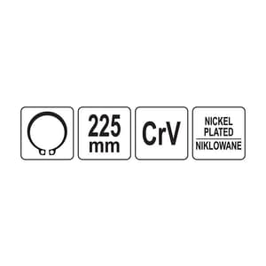Yato 9 Inch / 225 mm External Bent Nose Circlip Plier, YT-1989
