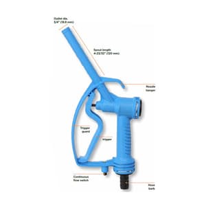 Groz 20 - 90 LPM Manual DEF / Adblue Control Nozzle, FCN/NY/HB/3-4