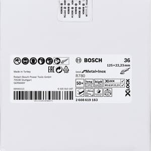 Bosch 125 mm / 36 Grit X-LOCK Fibre Disc Star Hole R780 Best For Metal & Inox, 2 608 619 183