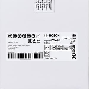 Bosch 125 mm / 120 Grit X-LOCK Fibre Sanding Discs R444 Expert For Metal (Pack of 50 Pcs), 2 608 619 176