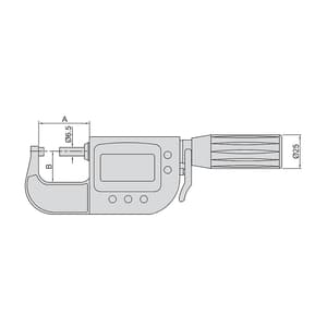 Insize 50 - 75 mm Digital Micrometer with Data Interface, 3358-75