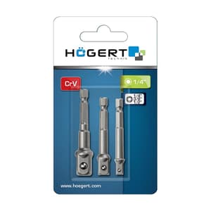 Hogert 3 Pcs Socket Bit Adapter Set (1/4, 3/8, 1/2 iInch Sq. Drive), HT1S445