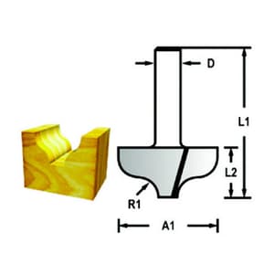 Makita 8.00 mm Router Bit (Ogee Bit), D-48181