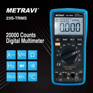 Metravi 4-1/2 Digits / 1000V Digital TRMS Multimeter, 23S-TRMS