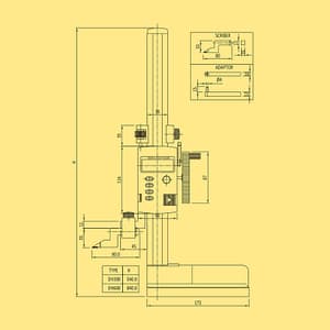 Baker 300 mm / 12 inch Feed Wheel Type Digital Height Gauge, DH300