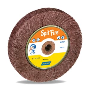 Norton Spitfire 150 x 25 x 16 mm / 220 Grit Flap Wheels With Wooden Bush (Pack Of 20 Pcs), FW16